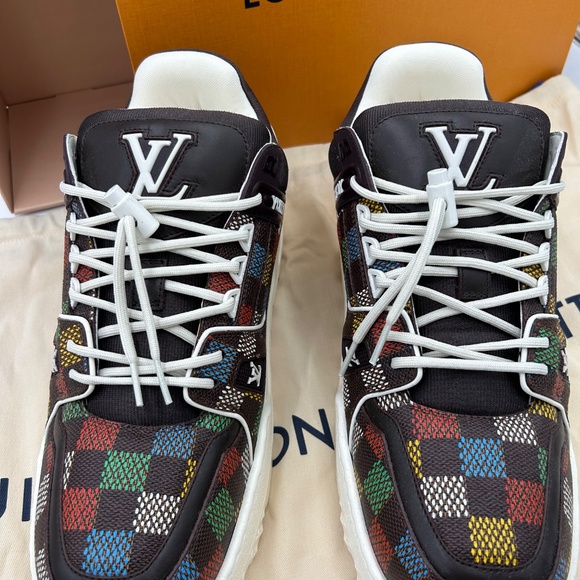 Men’s Louis Vuitton, LV trainer sneakers, Damier pattern Virgil Abloh size 10 - Picture 11 of 13